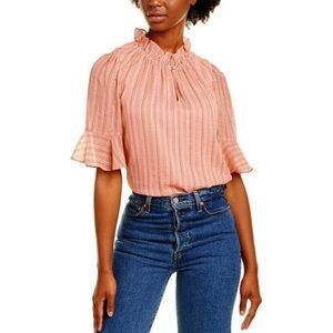 Rebecca Taylor Silk Blend Ruffle Blouse — Size L
